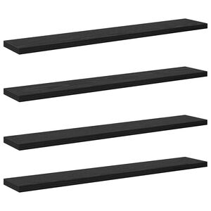 vidaXL Grāmatplaukta Paneļa 3 līmeņi 4 gab. 60 x 10 x 1,5 cm Melns