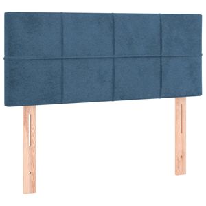 vidaXL gultas galvgalis, 90x5x78/88 cm, tum&scaron;i zils samts