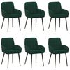 vidaXL Ēdamkrēsli 6 pcs Samts Tum&scaron;i zaļ&scaron; 57 x 50 x 85 cm