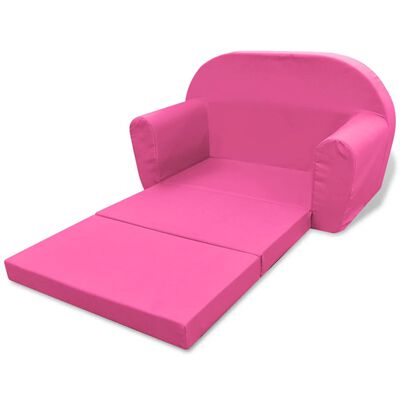 vidaXL bērnu atpūtas krēsls, izvelkams, rozā