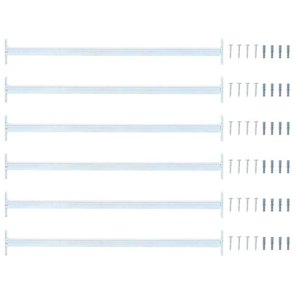vidaXL Regulējamā loga dro&scaron;ības stiena 6 pcs Sudraba Tērauds