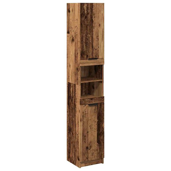 vidaXL vannas istabas skapis Old Wood 32x34x188,5 cm Engineered Wood