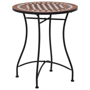 vidaXL mozaīkas bistro galds, 60 cm, brūna keramika