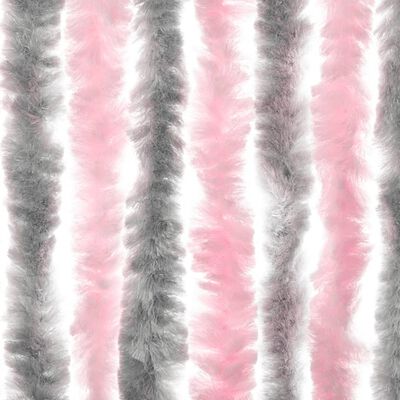 vidaXL kukaiņu aizkars, pelēks un rozā, 56x185 cm, šenils