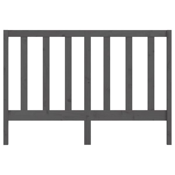 vidaXL gultas galvgalis, pelēks, 126x4x100 cm, priedes masīvkoks