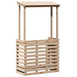vidaXL āra bāra galds ar jumtu, 112,5x57x195,5 cm, masīvkoks