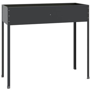 vidaXL puķu kaste, pelēka, 100,5x40,5x90 cm, cinkots tērauds