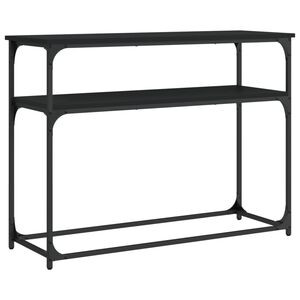 vidaXL konsoles galdiņ&scaron;, melns, 100x35,5x75 cm, inženierijas koks