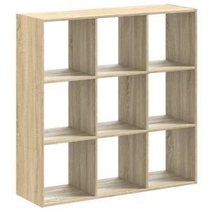 vidaXL grāmatplaukts, ozola krāsa, 102x32x102 cm, inženierijas koks