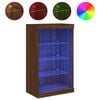 vidaXL kumode ar LED lampiņām, brūna koka krāsa, 60,5x37x100 cm