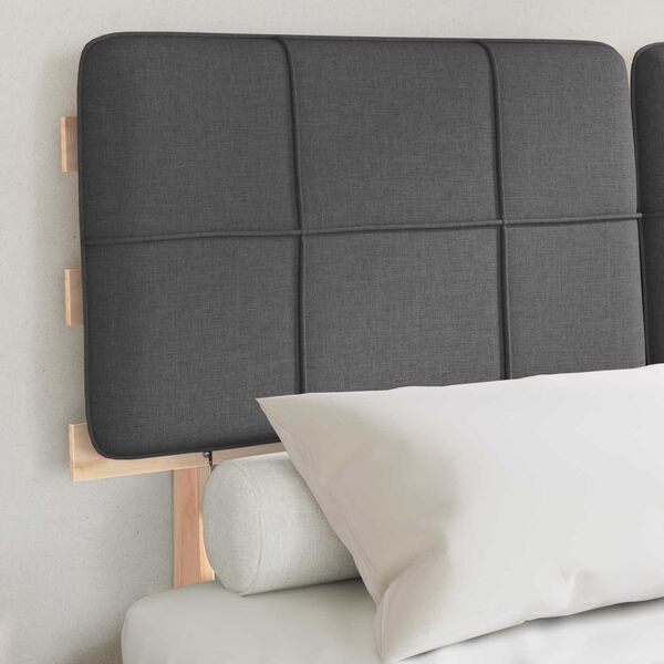 vidaXL Gultas rāmis ar polsterētu galvas balstu Tum&scaron;i pelēks