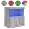 vidaXL kumode ar LED lampiņām, pelēka ozolkoka krāsa, 60x37x67 cm
