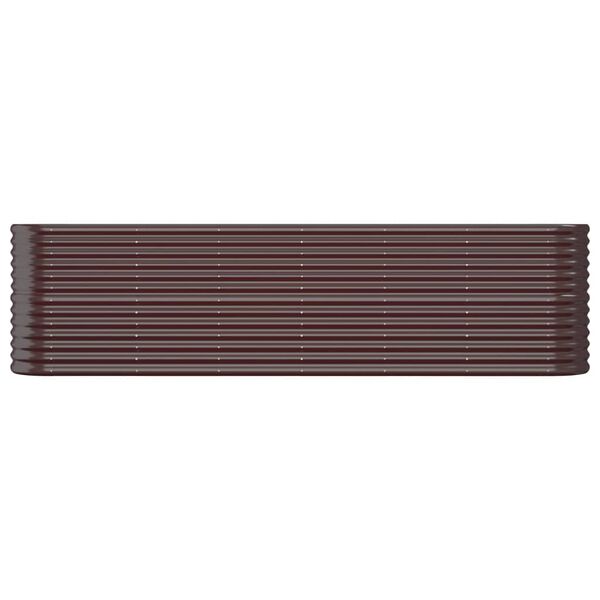 vidaXL augstā puķu kaste, 260x40x68 cm, cinkots tērauds, brūna