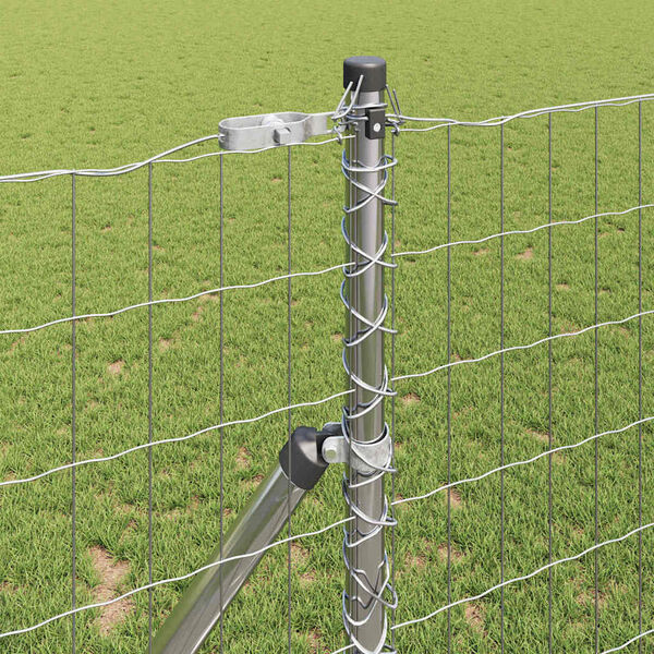 vidaXL Žogs ar stabu Sudraba 1 x 10 m Tērauds un PVC