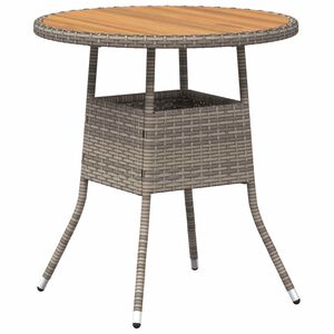 vidaXL Vakariņu galds ar uzglabā&scaron;anu Pelēks un Akācija 70 x 70 x 73 cm