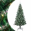vidaXL Mākslīgais LED Ziemassvētku eglīte Zaļa 210 cm PVC un metāls