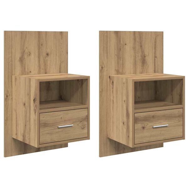 vidaXL Nakts skapītis 2 pcs Artisānā ozols 50 x 32.5 x 80cm