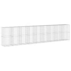 vidaXL gabiona grozs ar vāku, 900x100x200 cm, cinkota dzelzs