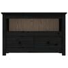 vidaXL TV skapītis, melns, 79x35x52 cm, priedes masīvkoks