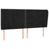vidaXL galvgalis ar malām, 203x23x118/128 cm, melns samts