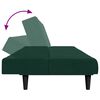 vidaXL 2-vietīga dīvāngulta ar kāju balstu, zaļ&scaron; samts