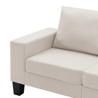 vidaXL piecvietīgs dīvāns, krēmkrāsas audums