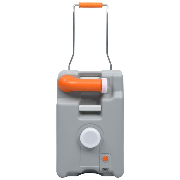 vidaXL ūdens tvertne kempingam, ar riteņiem, 25 L, pelēka