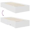 vidaXL Gultas rāmis ar atvilktni Balts 90 x 190 cm Inženierijas koks