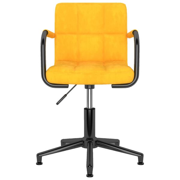 vidaXL grozāms virtuves krēsls, sinepju dzeltens samts