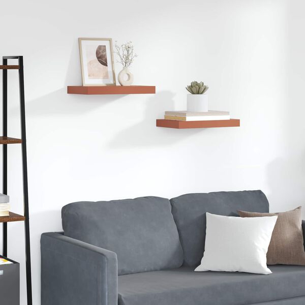 vidaXL Sienas plaukts 2 pcs Sarkana 40 x 23,5 x 4 cm Inženierijas koks