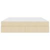 vidaXL Gulta ar uzglabā&scaron;anas vietu un matraci Krēmkrāsa 160 x 200 cm