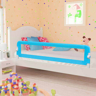 vidaXL bērnu gultas aizsargbarjera, zila, 180x42 cm, poliesters