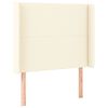 vidaXL gultas galvgalis ar LED, 103x16x118/128 cm, krēmkrāsas