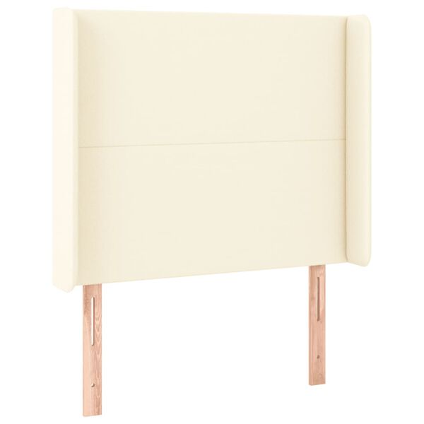 vidaXL gultas galvgalis ar LED, 103x16x118/128 cm, krēmkrāsas
