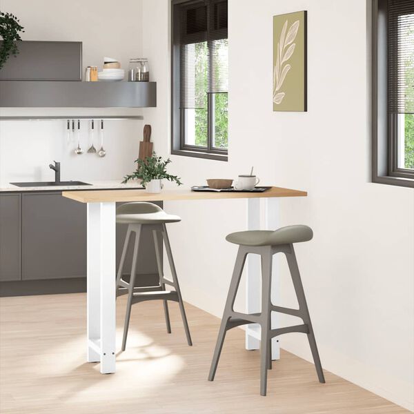 vidaXL bāra galda kājas, 2 gab., baltas, 40x(100-101) cm, tērauds