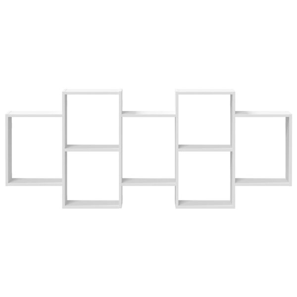 vidaXL sienas plaukts, balts, 159x18x65 cm, inženierijas koks