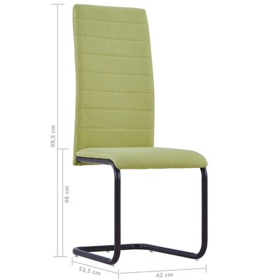 vidaXL konsoles virtuves krēsli, 6 gab., zaļš audums