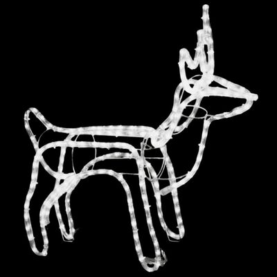 vidaXL Ziemassvētku figūra, ziemeļbriedis, silti balts, 60x30x60 cm