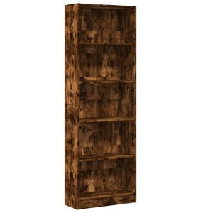 vidaXL grāmatu plaukts, ozola krāsa, 60x24x176 cm, inženierijas koks