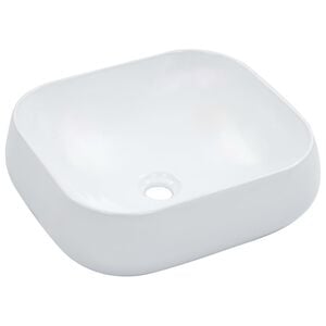 vidaXL izlietne, 44,5x39,5x14,5 cm, balta keramika