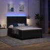 vidaXL LED box spring gulta ar matraci Melna 140 x 200 cm Samts