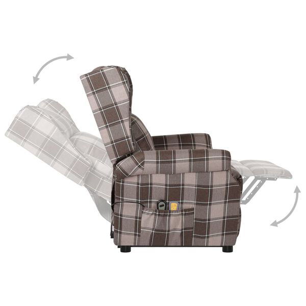 vidaXL masāžas krēsls, paceļams, bē&scaron;s audums