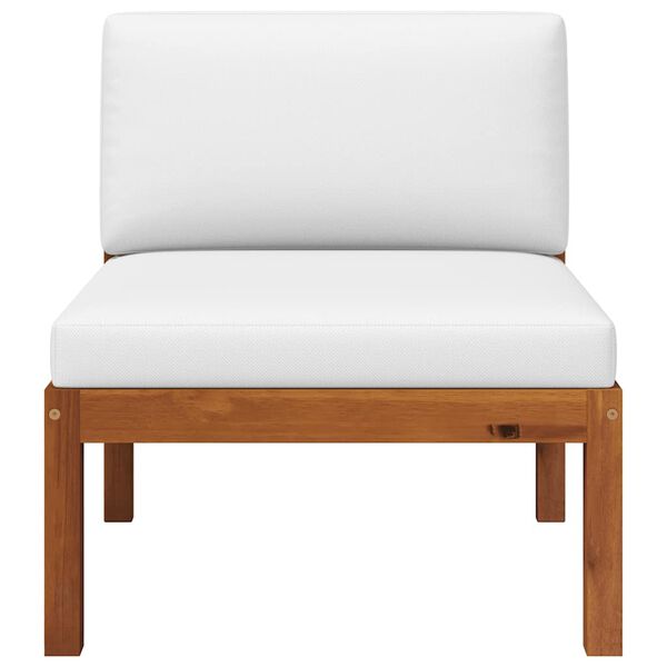 vidaXL dārza vidējais dīvāns ar spilveniem, akācijas koks un virve