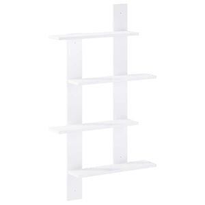 vidaXL Sienas plaukts Balts 61 x 13,5 x 105 cm Inženierijas koks