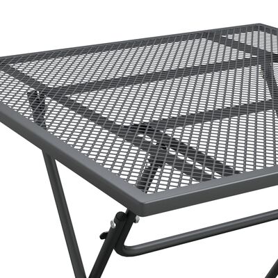 vidaXL dārza galds, 80x80x72 cm, metāla siets, antracītpelēks