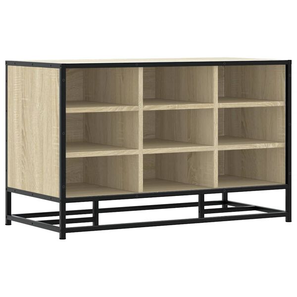 vidaXL Apavu sols sonoma ozols 84x40x53,5 cm inženierijas koks metāls