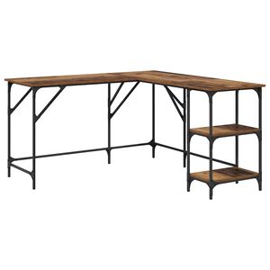 vidaXL Galds Vecs koks 139 x 139 x 75 cm Inženierijas koks