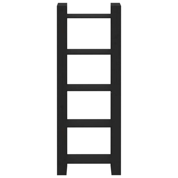 vidaXL grāmatu plaukts, melns, 60x35x160 cm, masīvkoks