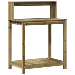 vidaXL stādī&scaron;anas galds ar plauktiem, 82,5x50x109,5 cm, priedes koks