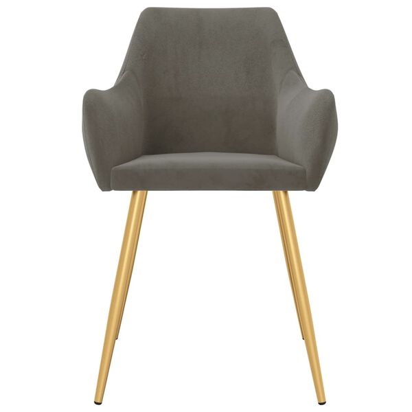 vidaXL virtuves krēsli, 4 gab., tum&scaron;i pelēks samts